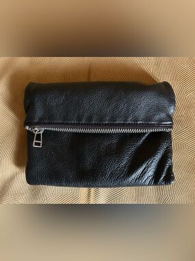 Vintage Roots black leather clutch